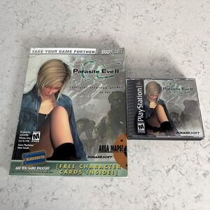 Parasite Eve II 2 PlayStation 1 PS1 complete video game & Strategy Guide Cards
